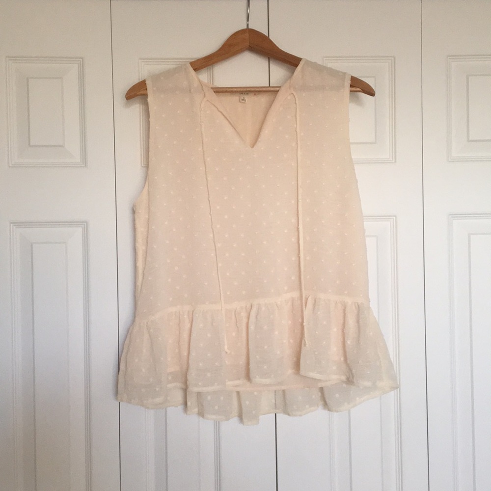 dotted off-white babydoll blouse